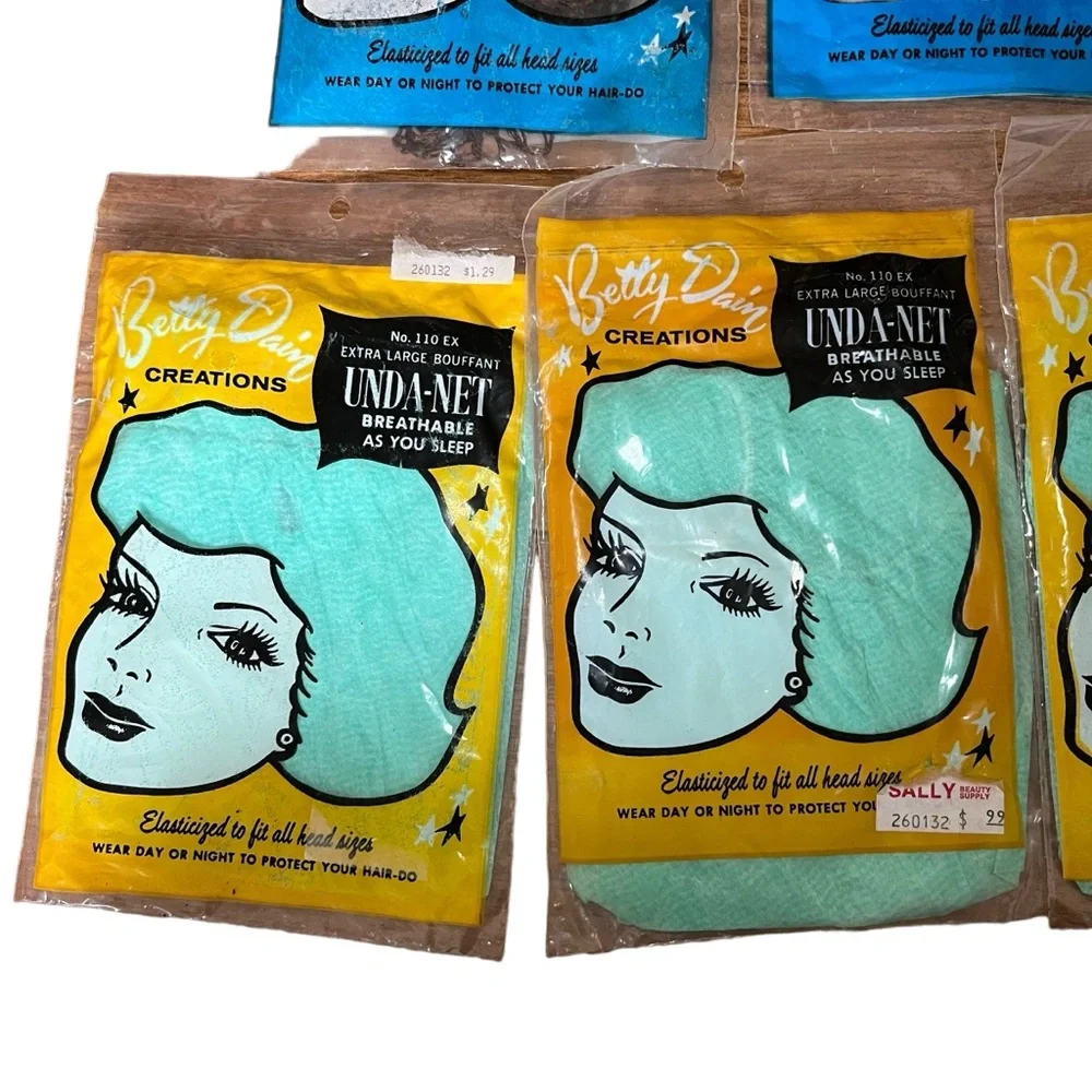 6-Lot Betty Dain Hair Unda-Net #110‎ XL Regular Bouffant Breathable VTG USA 50s